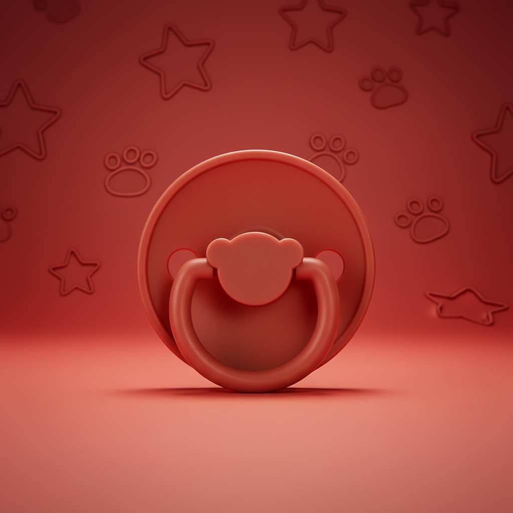 مصاصة الأطفال بخلفية حمراء