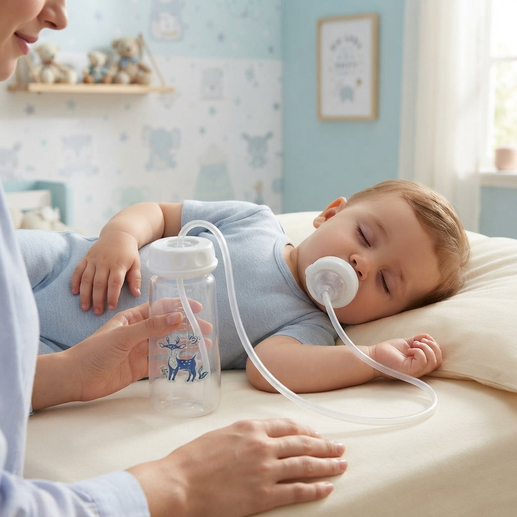 Kiddlan | Blue Hands-Free Baby Bottle