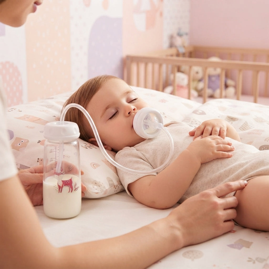 Kiddlan | Pink Hands-Free Baby Bottle
