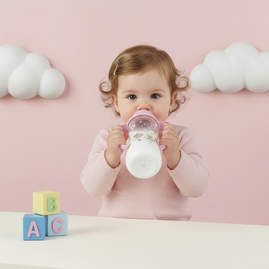 Baby with bottle in better position